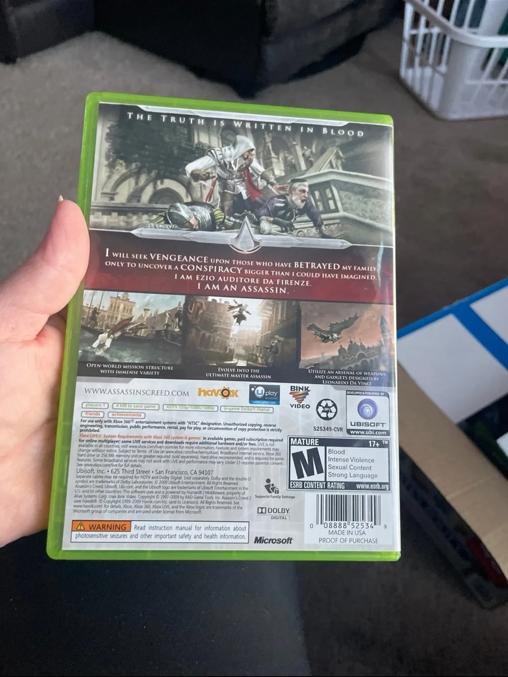 Microsoft Xbox 360 Assassin's Creed II - White & Red Cover